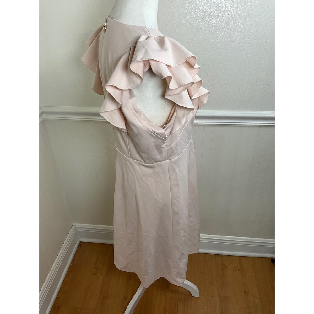 Tommy Hilfiger Pink Ruffle Sleeve V Neck‎ Dress Women Size 10 - Picture 4 of 10